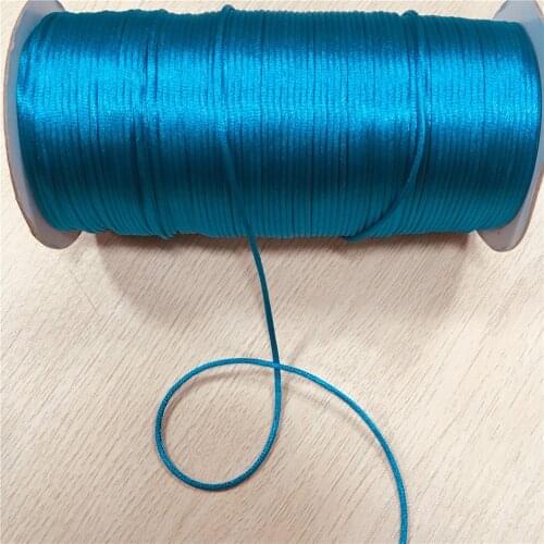 2mm X 20meters Vivid Blue Rattail Satin Cord Chinese Knot Braided String Jewelry Findings Beading Rope R374