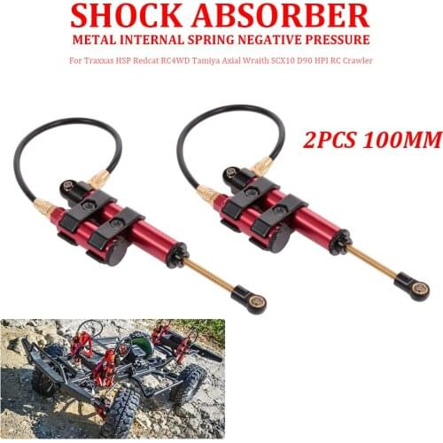 2pcs 100mm Metal Spring Negative Pressure Shock Absorber for Traxxas HSP Redcat RC4WD Axial Wraith SCX10 D90 HPI RC Crawler