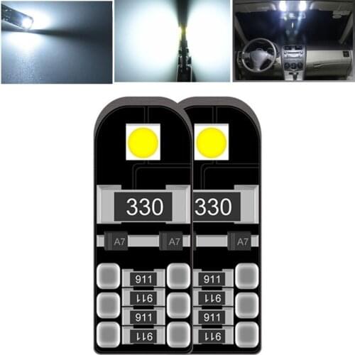 2pcs CanBus Error Free T10 W5W Car Led White Color Width Lamp License Plate Light Bulbs Auto Door Lamps For Car 12V