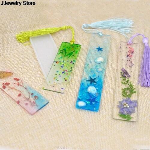 3Pcs/set New Rectangle Bookmark UV Silicone Mould Epoxy Resin Mold DIY Crafts Making