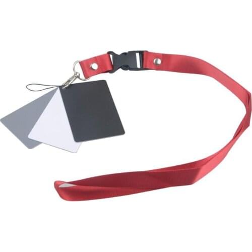 3 in 1 White Black Grey Balance Cards 18 Degree Gray Card S Size with Neck Strap Photography Accessories for Digital Cameras