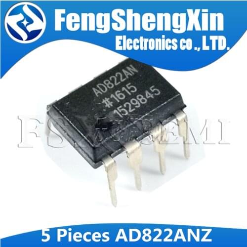 5pcs AD822ANZ DIP-8 AD822AN DIP AD822 DIP8 Single-Supply, Rail-to-Rail Low Power FET-Input Op Amp IC