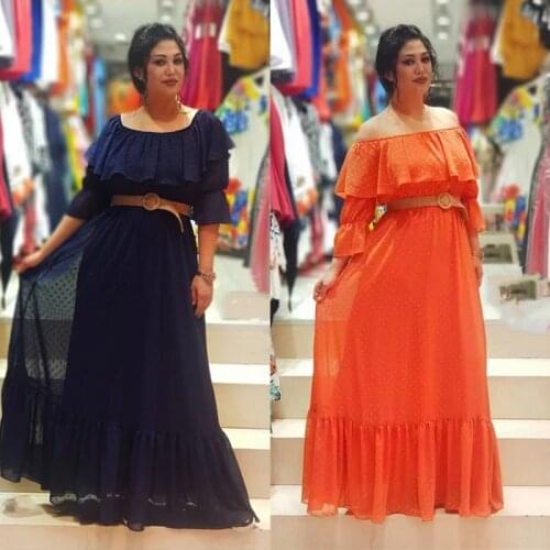 African Dresses For Women Plus Size Dashiki Robe Africaine Femme Summer Off Shoulder Long Dress Elegant Kaftan Ladies Clothing