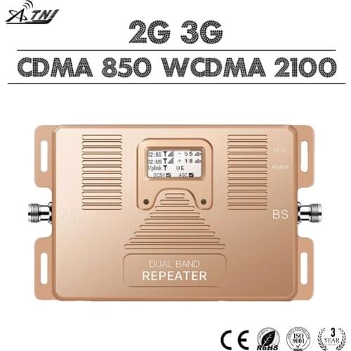 ATNJ Dual Band CDMA WCDMA 850/2100 MHz Mobile Signal Booster 2G 3G Cell Phone Signal Repeater for Australia New Zealand B5 # B1