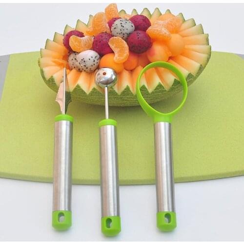 Fruit Platter Carving Knife Melon Spoon Ice Cream Scoop Watermelon Kitchen Accessories Slicer Tools Food Cutter Gadget Sets