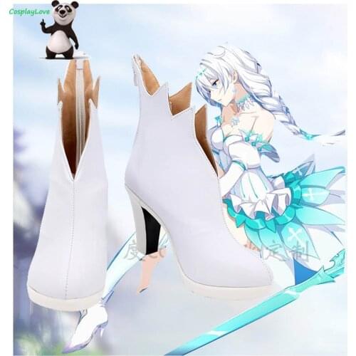 CosplayLove Honkai Impact 3rd Kiana Kaslana Birthday White Shoes Cosplay Long Boots Leather Custom Made