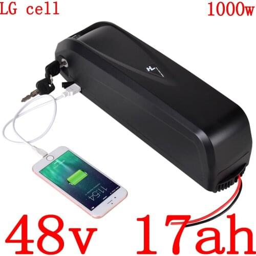 48V 17AH lithium battery 48v 10ah 13ah 14ah 17ah electric bike battery use LG cell for 48V 500W 750W 1000W ebike motor free duty