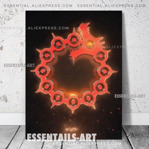 Meliodas Wrath Emblem Anime Poster Canvas Wall Art Painting Decor Pictures Bedroom Study Living Room Home Decoration Prints