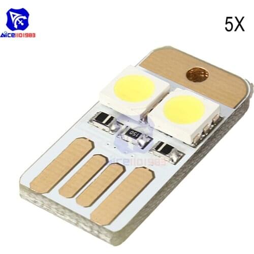 Diymore 5PCS/Lot Mini Portable Keychain USB LED Night Light Double Sided White LED Module Power Bank Computer Power Supply LED