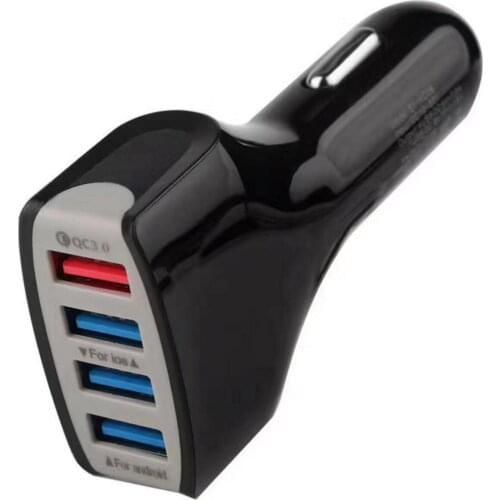 QC3.0 Multifunctional 4-Port USB Quick Charger 4 USB Smart Fast Charging Car Charger Adapter Multi-Protection