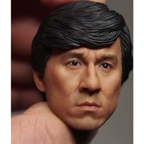 1/6 Male figure Chinese Kung Fu star Jackie Chan head sculpture model for 12 inch action figure body accessories