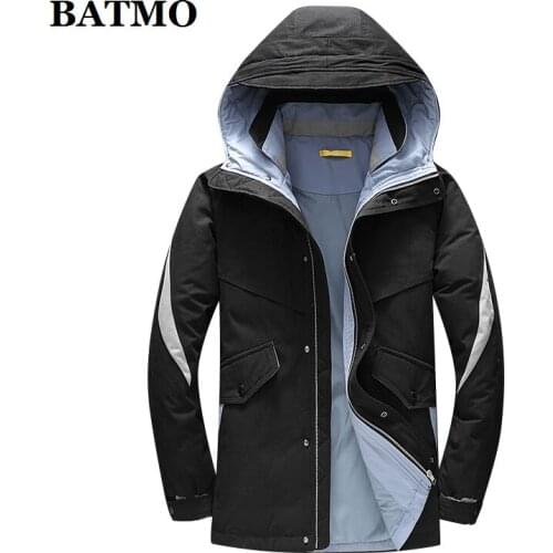 BATMO 2020 new arrival winter 80% white duck down hooded jackets men,winter coat men,parkas, 9930