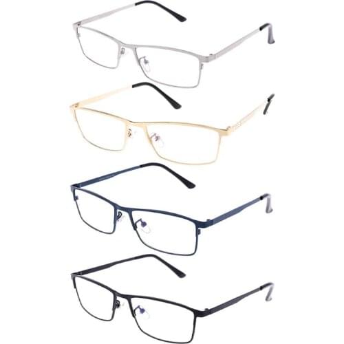 Men Business Eye Glasses Retangular Metal Frame Anti Blue Rays Optical Eyewear 2XPC
