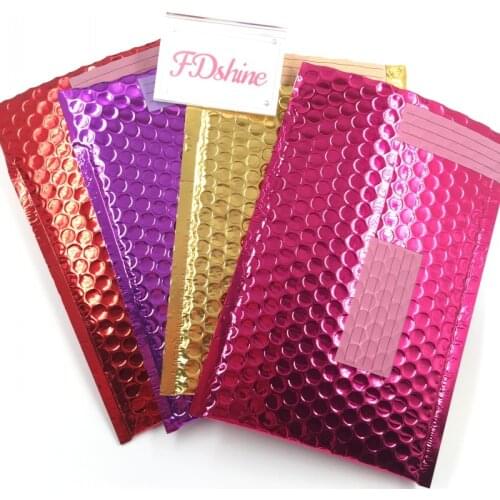Padded Bubble Envelopes Metallic Foil Custom Logo Shipping Packaging Poly Bubble Mailer