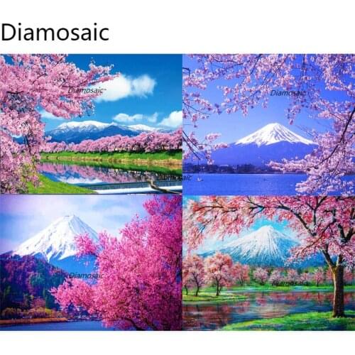 Diamosaic Diamond Painting Set Round Square Drill Embroidery Picture Mosaic Accessories Cherry Blossoms Paiting Cross Stitch Kit