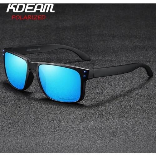 New Sport Men Polarized zonnebril mannen Square Sun Glasses Women Eyewear 2021 New UV400 With Case 9 Colors KDEAM Sunglasses