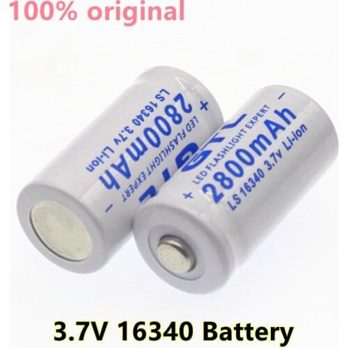 New High capacity 2800mAh Rechargeable 3.7V Li-ion 16340 Batteries CR123A Battery For LED Flashlight For 16340 CR123A Battery
