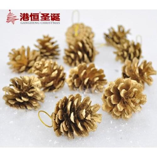 Stained Christmas Pinecone Christmas Tree Pendant Shooting Props Golden Pine Cone Decoration