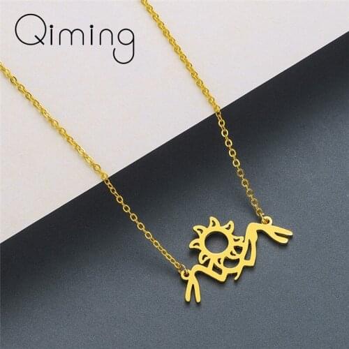Sunrise Mountain Retro Necklace For Women Female Sunset Landscape Necklace Stainless Steel Vintage Jewelry Accessories
