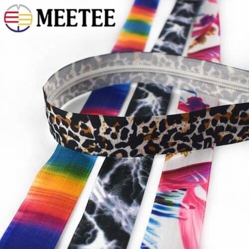 2/4M 5# Printed Invisible Nylon Zippers Handbag Travel Bag Plastic Sewing Zipper Zips Repair DIY Luggage Garment Accessories