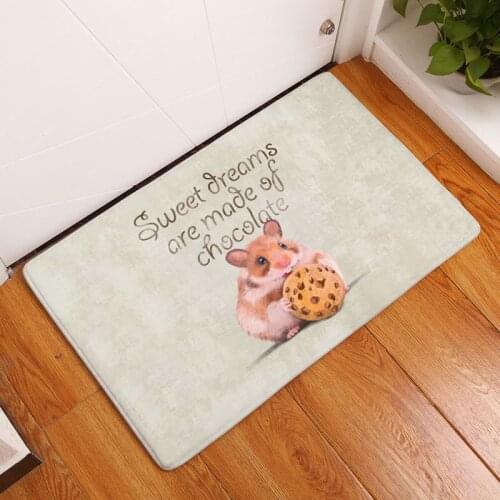 Home Culture Crafts Waterproof Anti -slip Door Mat Nice Cartoon Dog Hamster Carpets Bedroom Carpets Decorative Steps Matter
