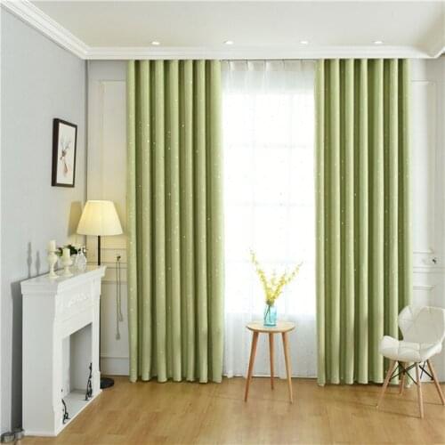 Korean Cartoon green printing star Curtains For Living Room Girl Kids Children Room Blind Custom Window Curtains