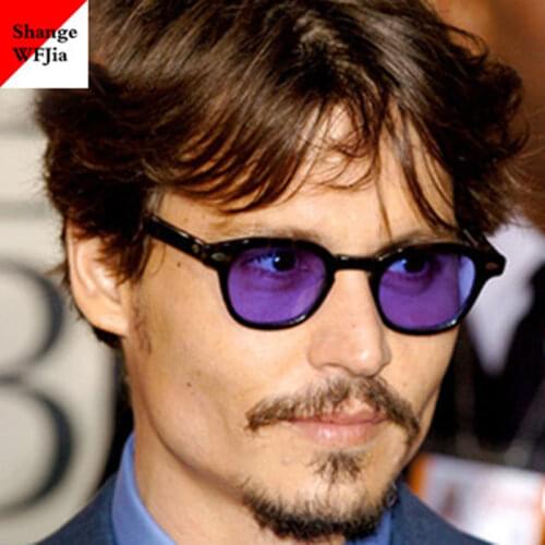 Fashion Johnny Depp Style Round Sunglasses Clear Tinted Lens Brand Design Party Show Sun Glasses Oculos De Sol UV400