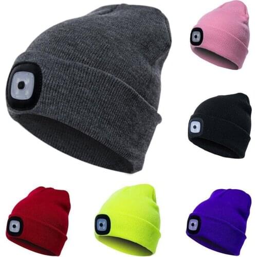 Unisex LED Beanie Hat With Battery 5 Hours High Powered Light hat