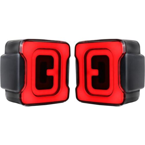 WUKMA Smoked Lens LED Tail Light Rear Light with Turn Signal Running Brake Reverse for Jeep 2007-2018 JK JKU