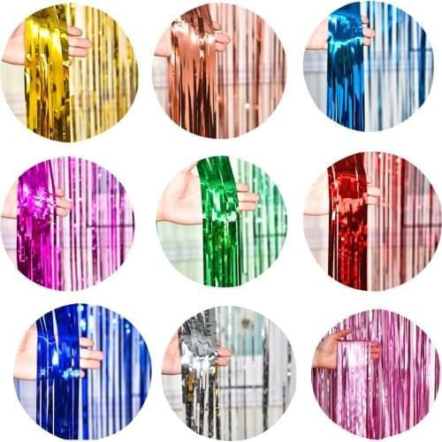 Birthday Party Backdrop Wedding Decoration Shimmer Curtains Glitter Fringe Tinsel Foil Curtain Adult Kids Photo Booth Rain Drape