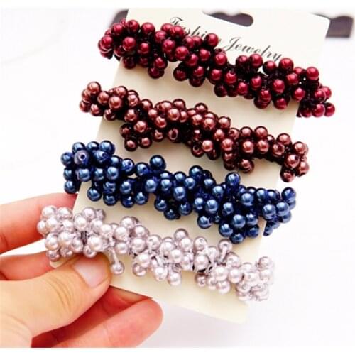 Fashion Pearls Scrunchies for Girls Elastic Hair Bands Rubber Rope Headbands Women Hair Accessories