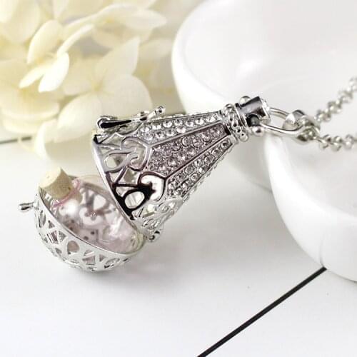 1PC Large Teardrop Locket with Fillable Glass Orb Keepsake Locket Urn Hair Locket Pendants Cremation Jewelry