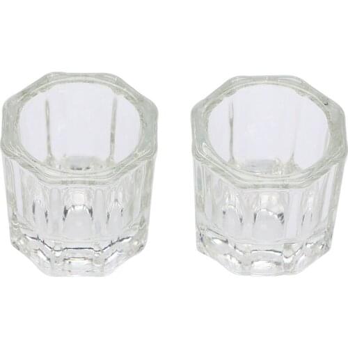 1PC Crystal Glass Acrylic Acrylic Powder Liquid Nail Cup Dappen Dish Lid Bowl Cup Holder Equipment Nail Tools