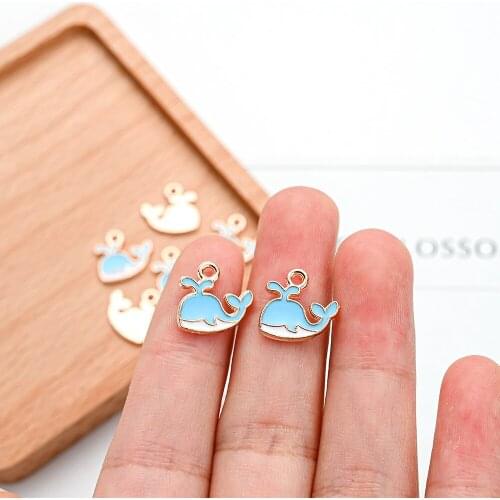 10/20/30pcs Whale Enamel Charms Drop Oil Sea Animal Pendant Charms DIY Necklace Bracelet Jewelry Accessories