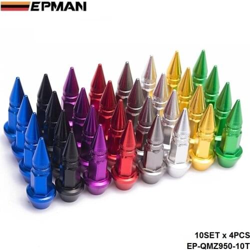 10SET Car Auto Bike Spike Shape Tire Dust-proof Wheel Stem Aluminum Valve Cap EP-QMZ950-10T