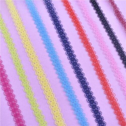 10yards/Lot Lace Ribbon Tape 14mm Top Quality Lace Trim DIY Embroidered Lace for Sewing African Lace Fabric Clothing Accessories