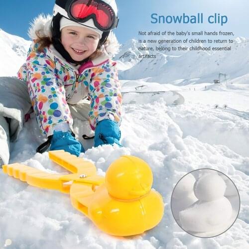 2pcs Cartoon Duck Winter Snow Sand Mold Tool Safety Cute Plastic Snowball Maker Clip For Snowball Fight Outdoor Fun Sports Toys