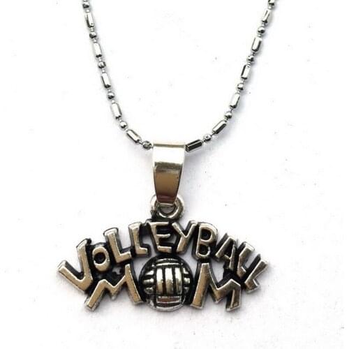 2pcs Volleyball Mom Necklace Sports Team Mom Players Jewelry Mothers Day Gift