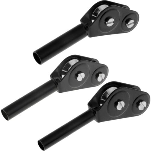 3pcs Standard Foot Double Roller Fishing Rod Guides Deep Sea Boat Fishing Trolling 5mm 6mm 7mm