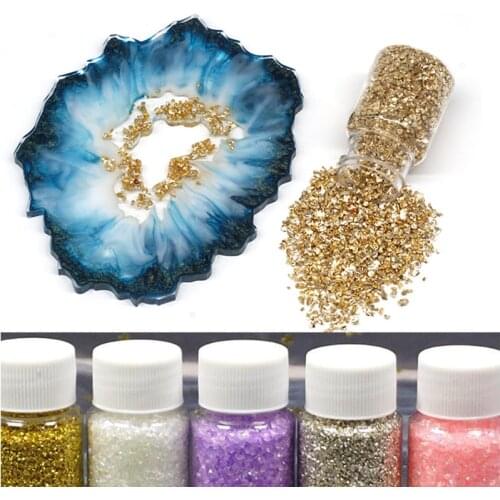 5 Color Small Gravel Crystal Glass Sand Filler UV Resin DIY Craft Nail Handmade Resin Jewelry Paper Filler Material 40g