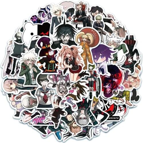 50Pcs Danganronpa Trigger Happy Havoc Anime Stickers For Refrigerator Car Helmet Box Bicycle Guitar Notebook Skate Trunk