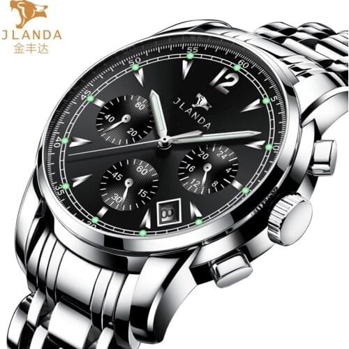 Hot 2021 Jinfengda Brand Fashion Mens Watches Non-mechanical Calendar Waterproof Luminous Watches Shi Ying Mens Watches