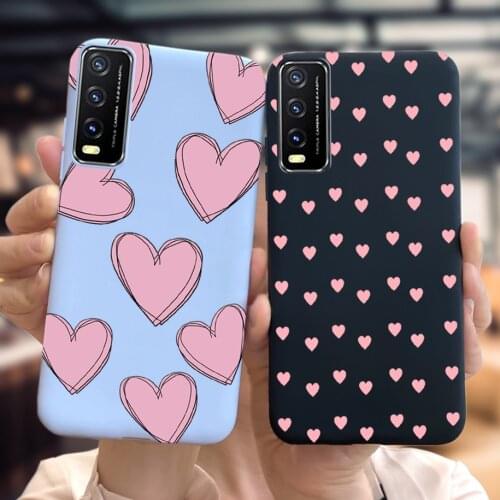 Cute Love Heart Case For Vivo Y20Y20i Y19 Y85 Phone Cases Soft Silicone Protective Back Cover For Vivo Y11S Y12S Y20S Y1S Bumper