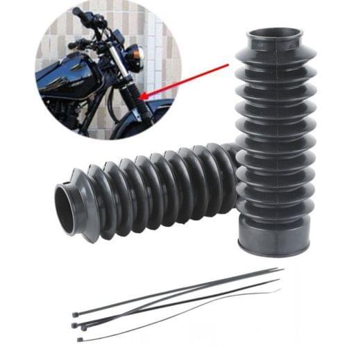 TCMT Black Front Rubber 49mm Fork Tubes Boots For Harley Softail Dyna Wide Glide EFI FXDWG Cruisers