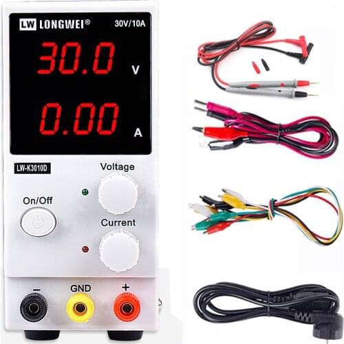 Longwei DC Digital Switching Power Supply 30V 10A Voltage Regulators Lab Adjustable LW-K3010D AC 110/220V in 1 Power Source
