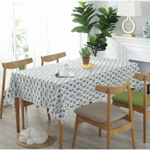 Flower Store Tablecloth Cactus Succulent Pattern Tablecloth Home Wedding Party Decoration Table Cloth