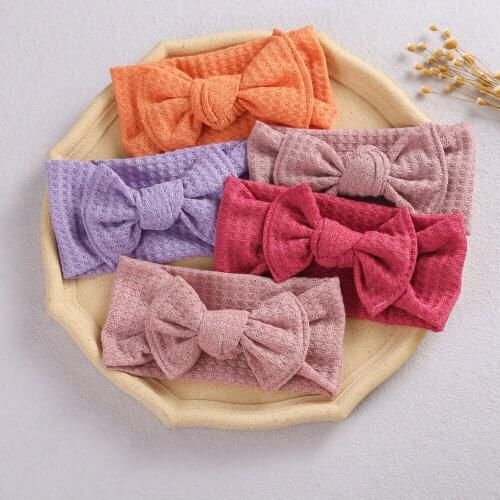 9 Pcs/Lot 12 Pcs/Lot Children Hair Accessories Wholesale Baby Headband Elastic Soft Handmade Nylon Bow Tie Band For Toddler
