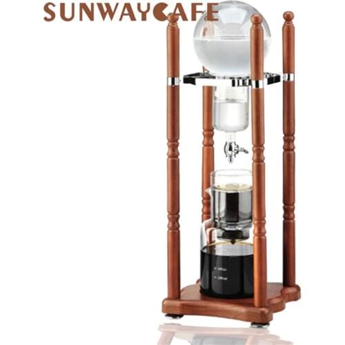 10Cups Cold Drip Ice Syphon Coffee Pot Maker Glass Dutch Brew Machine ice cold brew coffee Home Wooden coffee dripper Tool