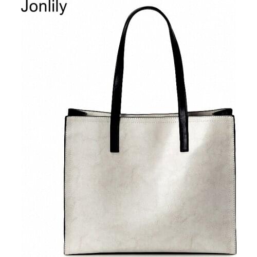 Jonlily Women Genuine Leather Shoulder Bag Female Elegant Handbag Totes Commuter Bag Teens Daybag Purse -KG453