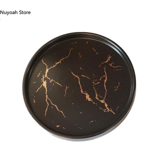 Nordic Marble Tray Simple Ceramic Desktop Storage Tray Jewelry Storage Tray Cosmetic Display Tray Home Bathroom Decoration